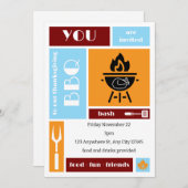 Unique Thanksgiving BBQ Invitation Kaart (Voorkant / Achterkant)