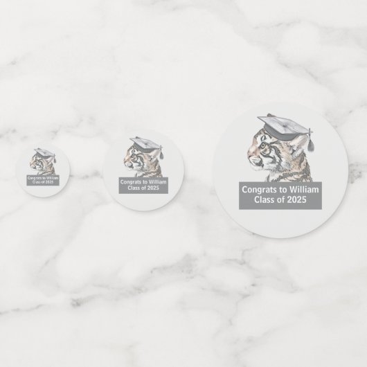 Unique Tiger Graduation Confetti (Devant)