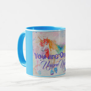 Unique Unicorne aquarelle art filles dames Mug