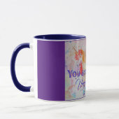 Unique Unicorne Rainbow Watercolor Art Mug (Gauche)