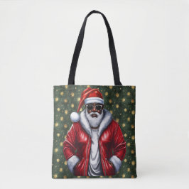 Uniquely Black Santa Large Shoulder Tote Draagtas