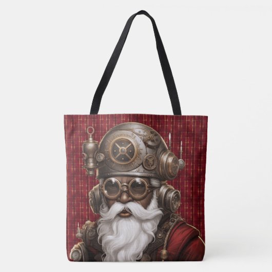 Uniquely Black Steampunk Santa Large Shoulder Tote Draagtas (Voorkant)
