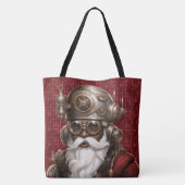 Uniquely Black Steampunk Santa Large Shoulder Tote Draagtas (Achterkant)