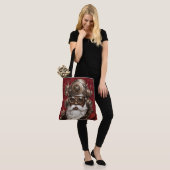 Uniquely Black Steampunk Santa Large Shoulder Tote Draagtas (Op model)