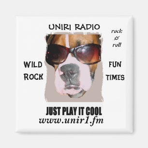 UNIR1 RADIO MAGNET MET BOXERHOOFD MAGNEET