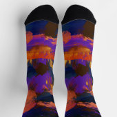 Unisex Abstract Canvas Painting Crew Sock Sokken (Top)
