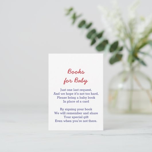 Unisex Baby Book Request Blue White Star Pattern Informatiekaartje (Staand voorkant)