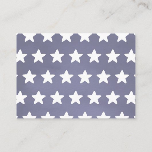 Unisex Baby Book Request Blue White Star Pattern Informatiekaartje (Achterkant)