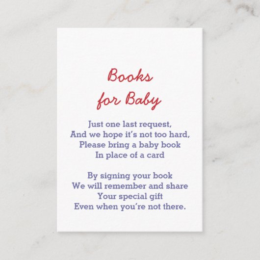 Unisex Baby Book Request Blue White Star Pattern Informatiekaartje (Voorkant)