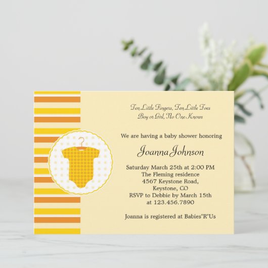 Unisex Baby shower Uitnodiging (Staand voorkant)