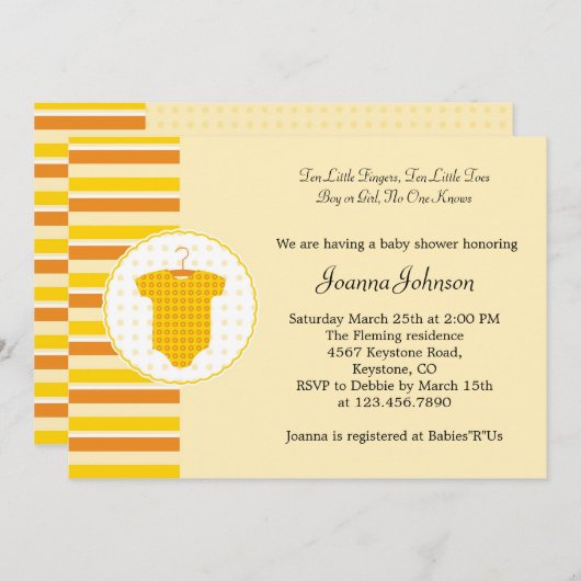 Unisex Baby shower Uitnodiging (Voorkant / Achterkant)