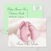 Unisex-Baby-voet Aankondigingskaart (Voorkant / Achterkant)