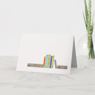 Unisex- boek-Themed dankt u kaardt (Spatie binnen) Bedankkaart