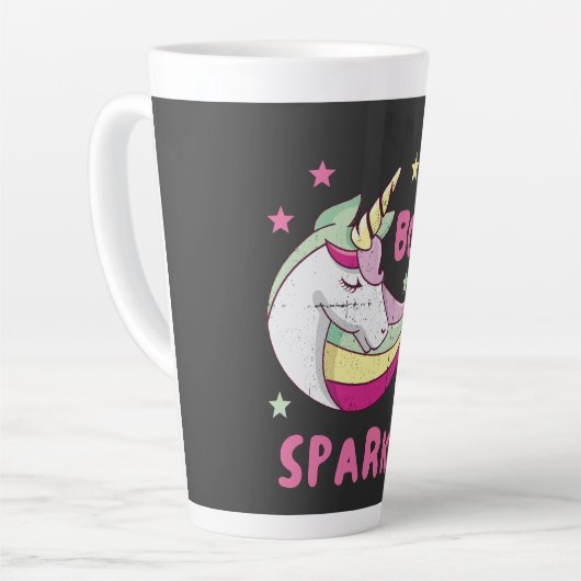 Unisex Born to Sparkle Latte Mok (Linkerhoek)
