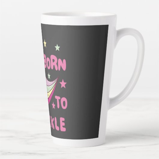 Unisex Born to Sparkle Latte Mok (Rechts)