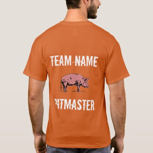 Unisex Custom BBQ Team Pitmaster t shirt (Achterkant)