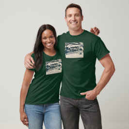 Unisex Dark T-shirt met Blodgett House Print uit 1