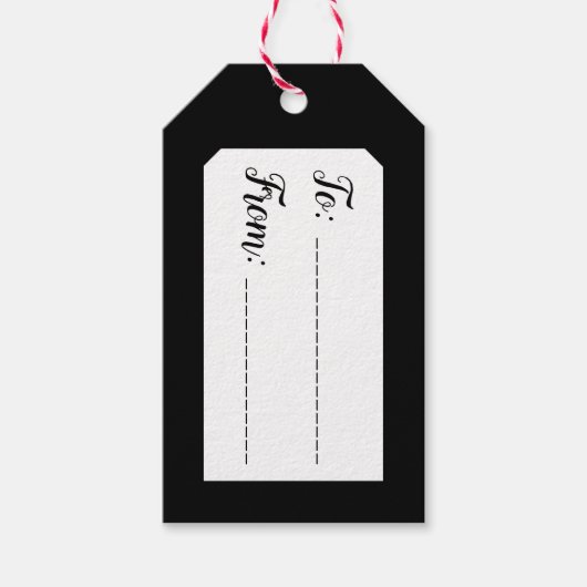 Unisex elke keer zwarte en witte  cadeaulabel (Voorkant)