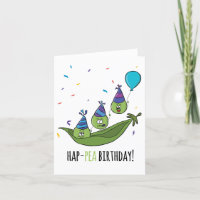 Unisex Funny Humor Peas in Pun Birthday Kaart