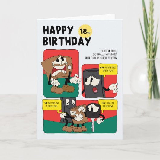Unisex Funny Humour bande dessinée 18e carte d'ann (Devant)