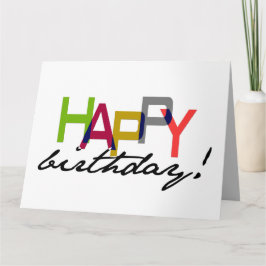 Unisex Happy Birthday Typografie Wenskaart Kaart