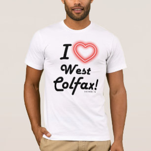 Unisex "Ik hou van West Colfax" Wit T-shirt