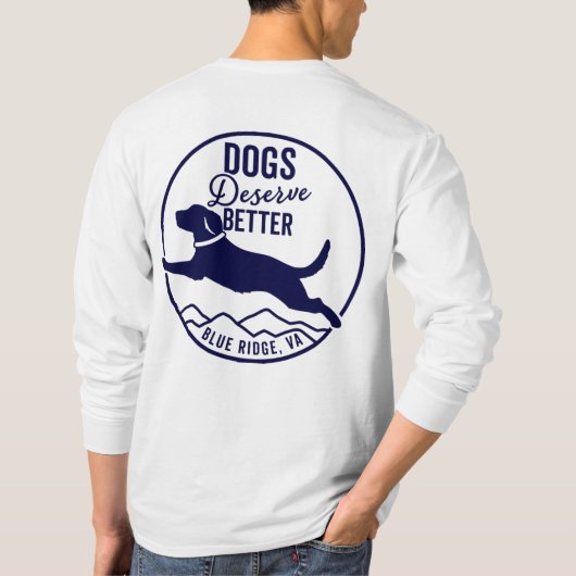 Unisex Long Slapt Tshirt - Navy Logo (Achterkant)