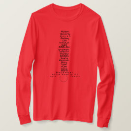 UNISEX-NAMEN OP UNISEX SIZING VOLWASSENEN/KINDEREN T-SHIRT