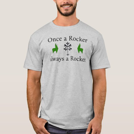 Unisex "Once a Rocker t-shirt en vert (Devant)