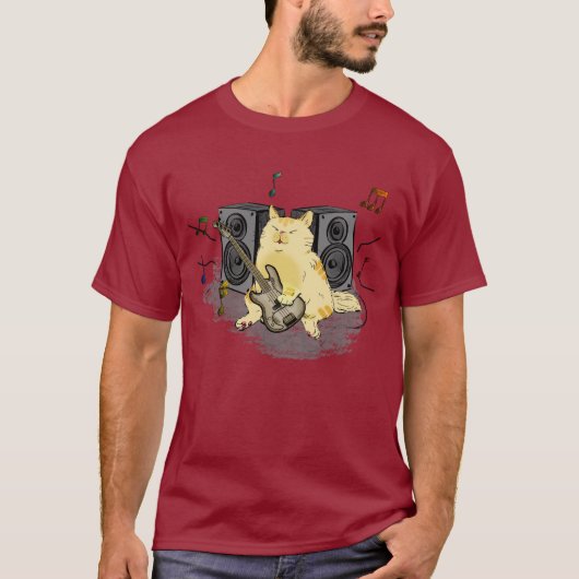 Unisex Rock n Roll Kitty T-Shirt (Devant)
