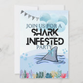 UNISEX SHARK TASTIC ANNIVERSAIRE FÊTE Invitation (Dos)