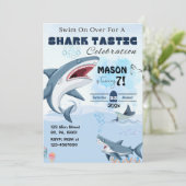 UNISEX SHARK TASTIC ANNIVERSAIRE FÊTE Invitation (Debout devant)
