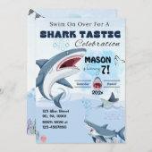 UNISEX SHARK TASTIC VERJAARDAG FEEST Uitnodiging (Voorkant / Achterkant)