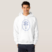 Unisex Simon's Rock Seal Hoodie in het blauw (Voorkant volledig)