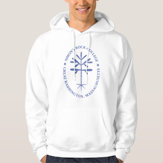 Unisex Simon's Rock Seal Hoodie in het blauw (Voorkant)