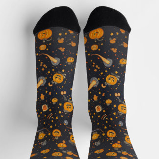 Unisex Spooky Pumpkin Blast Halloween Crew Sokken