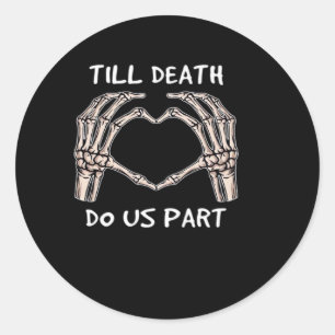 Unisex Tot de Dood Ons Scheidt, Bruid Wordt, Botte Ronde Sticker