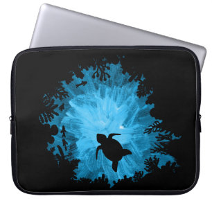 Unisex Turtle Coral Reef Silhouette Mannen vrouwen Laptop Sleeve