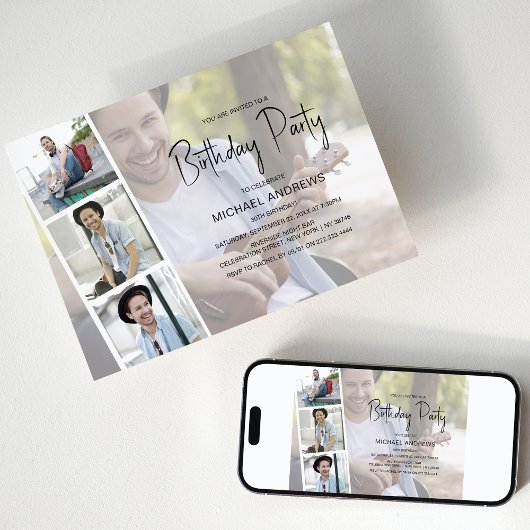 Unisexe | Collage de photos | Invitation d'anniver