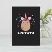 Unitato Unicorn Potato Cute Funny Vegetable Fries Kaart (Staand voorkant)