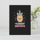 Unitato Unicorn Potato Cute Funny Vegetable Fries Kaart (Staand voorkant)