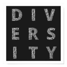 Unité dans la diversité poster noir et blanc