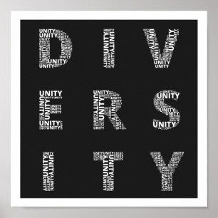 Unité dans la diversité poster noir et blanc