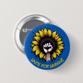 Unite for Ukraine Zonnebloem en kracht Eerste Butt Ronde Button 5,7 Cm (Voorkant /achterkant)
