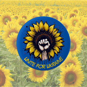 Unite for Ukraine Zonnebloem en kracht Eerste Butt Ronde Button 5,7 Cm