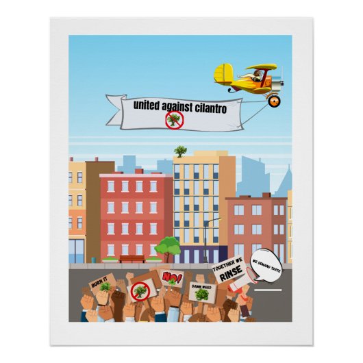 United Against Cilantro – Grappig Anti-Cilantro Perfect Poster (Voorkant)