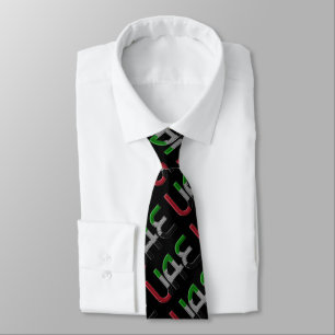 United Arab Emirates Flag Typography Pattern Stropdas