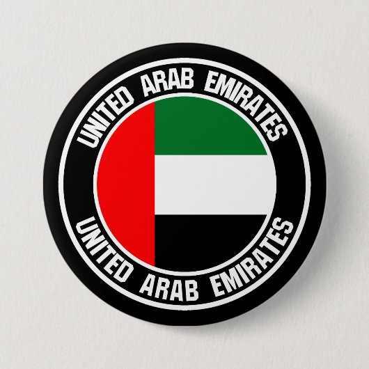 United Arab Emirates Round Emblem Ronde Button 7,6 Cm (Voorkant)