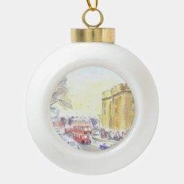 United Bristol Loddeka FLF kerstballetje. Keramische Bal Ornament