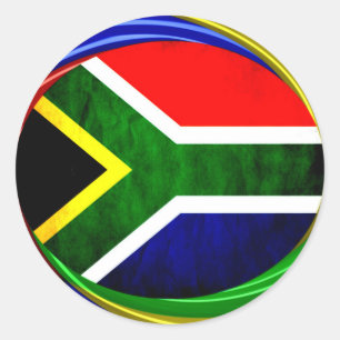 United by Beauty: Zuid-Afrikaanse vlagontwerp Ronde Sticker